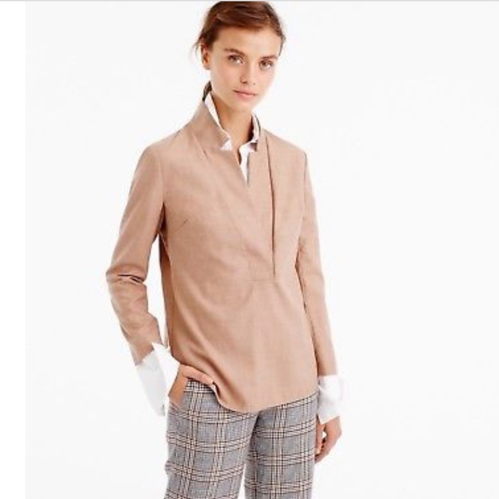 J.Crew Popover Shirt in Super 120s Wool